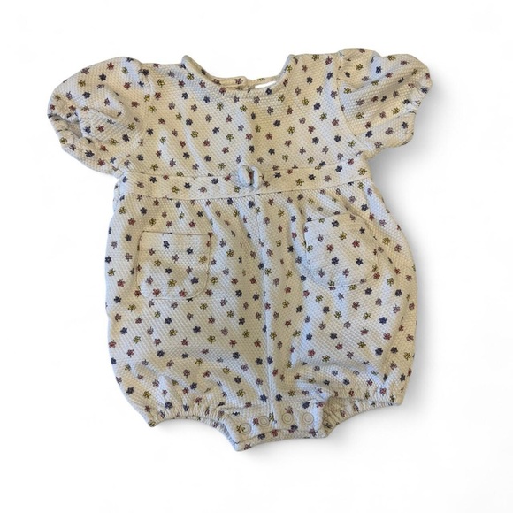 Cherokee Cream Baby Romper with Floral Design - Picture 1 of 4